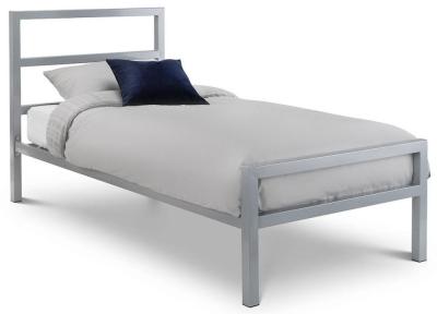 Soto Silver Metal Bed - Comes in Single, Small Double and Double Options