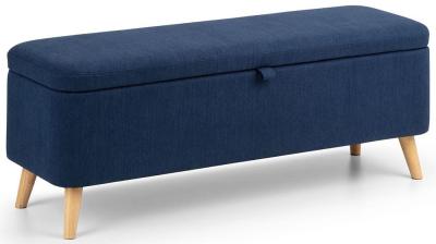 Image of Astrid Blue Linen Fabric Blanket Box