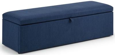 Image of Sorrento Blue Linen Fabric Blanket Box