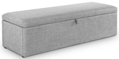 Image of Sorrento Light Grey Linen Fabric Blanket Box