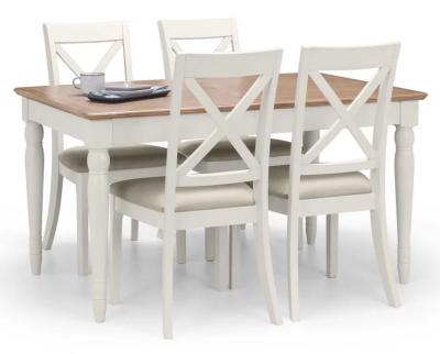 Provence Grey Painted Extending Dining Table Set with Chairs - Comes in 4/6 Seater Options