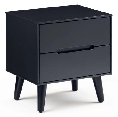 Product photograph of Alicia Anthracite 2 Drawer Bedside Cabinet from Choice Furniture Superstore