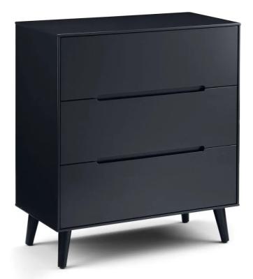 Product photograph of Alicia Anthracite 3 Drawer Chest from Choice Furniture Superstore