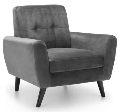 Product photograph of Monza Grey Fabric Armchair from Choice Furniture Superstore