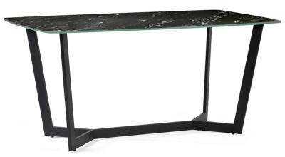 Olympus Black Marble Effect 6 Seater Dining Table