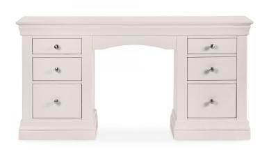 Product photograph of Clermont Light Grey Lacquer 6 Drawer Dressing Table from Choice Furniture Superstore