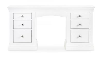 Product photograph of Clermont White Lacquer 6 Drawer Dressing Table from Choice Furniture Superstore