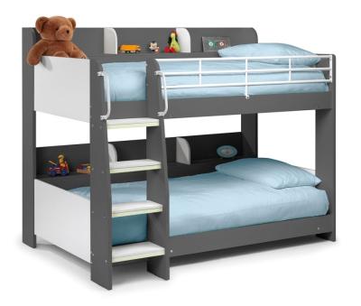 Product photograph of Domino Charcoal And White Bunk Bed from Choice Furniture Superstore