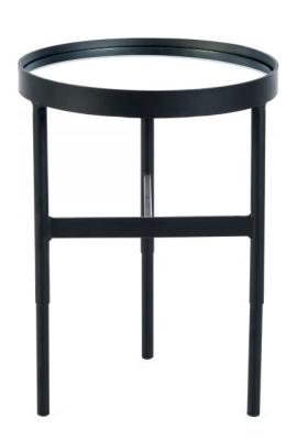 Franki Glass Top And Black Round Lamp Table