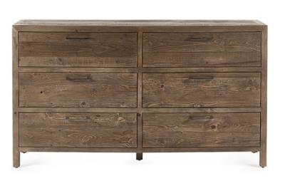 Heritage Reclaimed Pine 6 Drawer Wide Chest