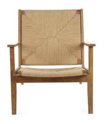 Product photograph of Icaria Oak And Woven Armchair from Choice Furniture Superstore