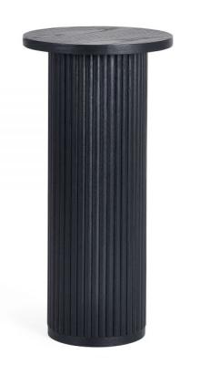 Product photograph of Louis Black Round Drinks Table - Fluted Base from Choice Furniture Superstore