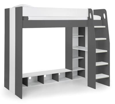 Product photograph of Nebula Charcoal And White Gaming Bed from Choice Furniture Superstore