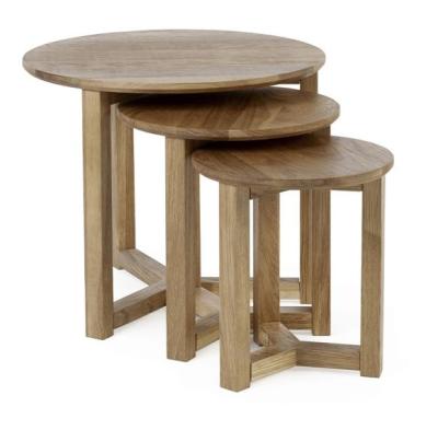 Product photograph of Nidri Oak Nest Of 3 Tables from Choice Furniture Superstore