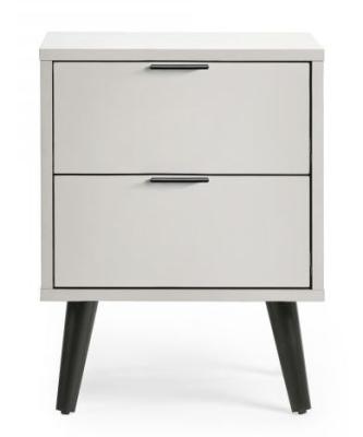 Alba Silk Grey 2 Drawer Bedside Cabinet