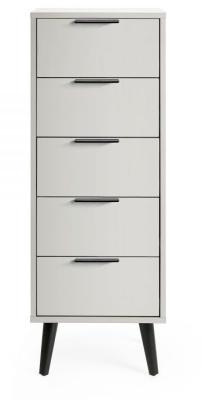 Alba Silk Grey 5 Drawer Narrow Chest