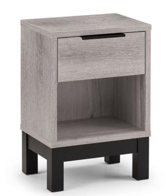 Bali Grey Oak 1 Drawer Bedside Cabinet