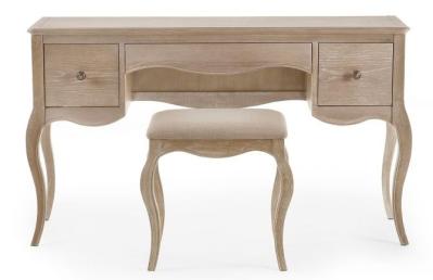 Product photograph of Camille Oak French Style Dressing Table And Stool from Choice Furniture Superstore