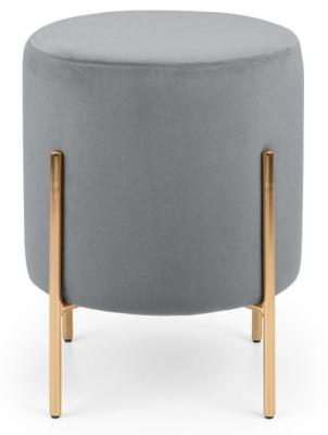 Product photograph of Harrogate Grey Round Fabric Upholstered Stool from Choice Furniture Superstore