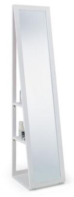 Fresco White Bedroom Storage Mirror