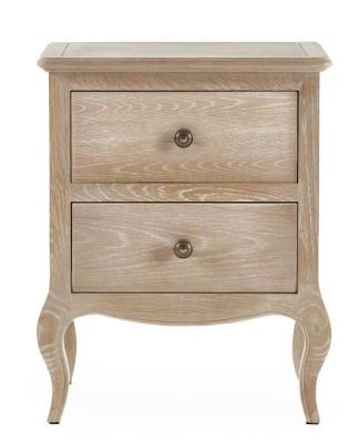 Camille Oak 2 Drawer Bedside Cabinet