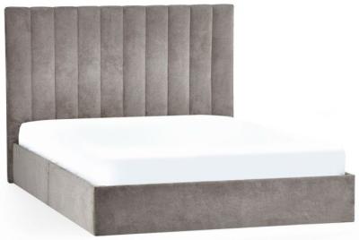 Product photograph of Eloise Grey Fabric Bed - Sizes Available from Choice Furniture Superstore