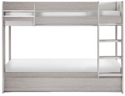 Product photograph of Mars Grey Oak With White Fabric Bunk Bed from Choice Furniture Superstore