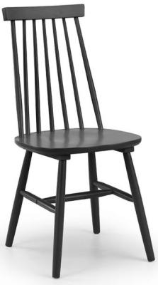 Set Of 2 Alassio Spindle Back Black Dining Chair