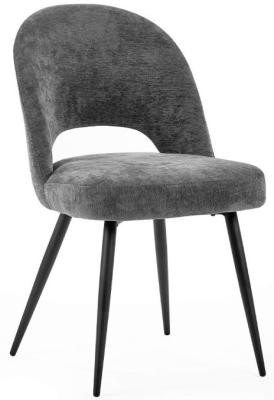 Set Of 2 Ella Onyx Fabric Dining Chair