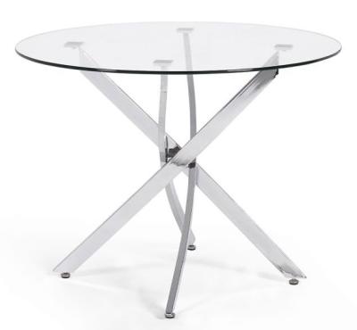 Anderson Glass 2 Seater Round Dining Table With Chrome Legs