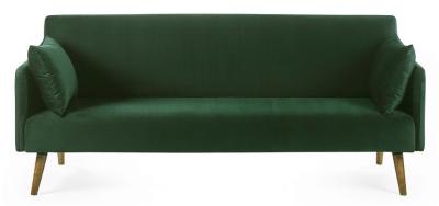 Andi Green Fabric 2 Seater Click Clack Sofa Bed