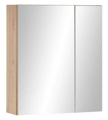 Product photograph of Austin Oak Ribbed 2 Door Mirrored Cabinet from Choice Furniture Superstore