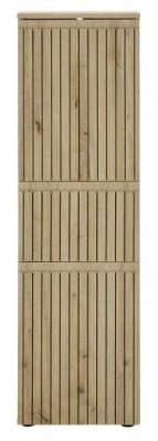 Product photograph of Austin Oak Ribbed 2 Door Narrow Cabinet from Choice Furniture Superstore