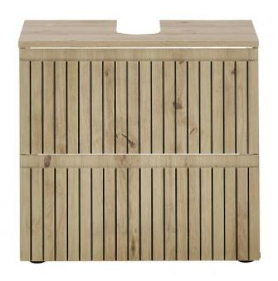 Product photograph of Austin Oak Ribbed 2 Drawer Under Sink Cabinet from Choice Furniture Superstore
