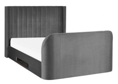 Clara Dark Grey Fabric Liftup Ottoman Tv Bed