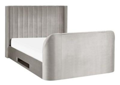 Clara Light Grey Fabric Liftup Ottoman Tv Bed