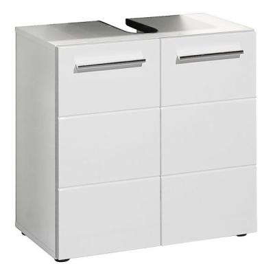 Product photograph of Mandy White Gloss Under Sink Cabinet - 2 Doors from Choice Furniture Superstore