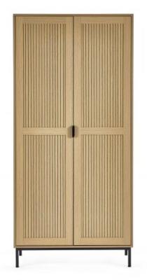 Sia Oak Ribbed 2 Door Wardrobe