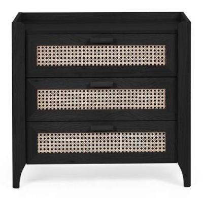 Sydney Black And Faux 3 Drawer Chest