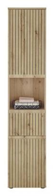 Product photograph of Austin Oak Ribbed 2 Door Tall Cabinet from Choice Furniture Superstore
