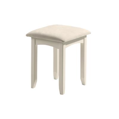 Cameo White Padded Dressing Stool
