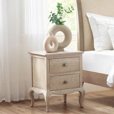 Camille Oak French Style 2 Drawer Bedside Cabinet