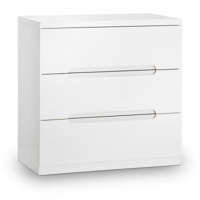 Manhattan White Gloss 3 Drawer Small Chest Manhattan White Gloss 3 Drawer Small Chest