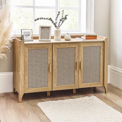 Sydney Faux Rattan 120cm Small 3 Door Sideboard
