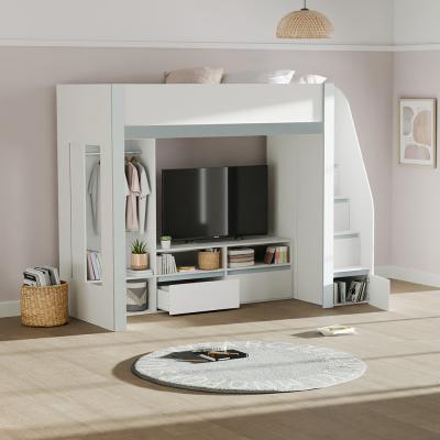 Gaia White High Sleeper Tv Bunk Bed