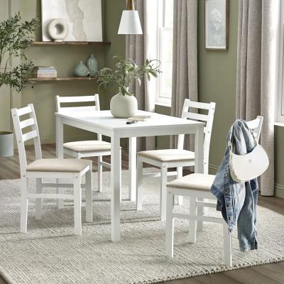 Keats Dining Set - 4 Seater - 110cm - White