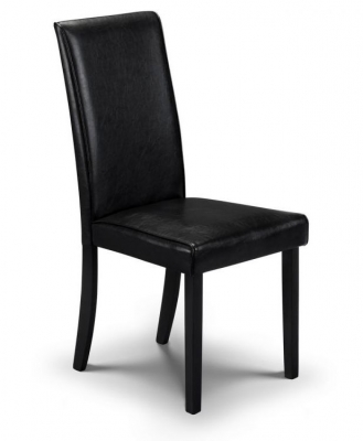 Set Of 2 Hudson Black Faux Leather Dining Chair