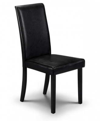 Hudson Black Faux Leather Dining Chair (Sold in Pairs)