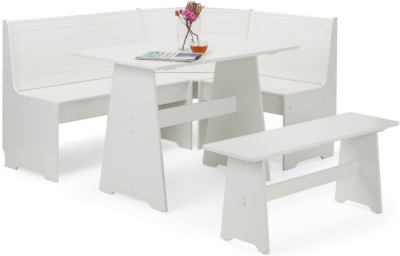 Newport Surf White 4 Seater Corner Dining Set with 2 Benches and Table