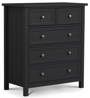 Maine Anthracite Lacquered Pine 3+2 Drawer Chest